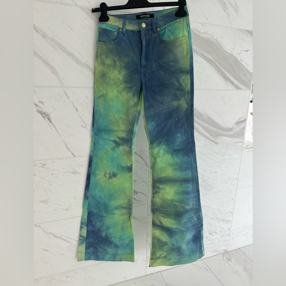 Roberto cavalli tie dye flare jeans, worn once, perfect condition